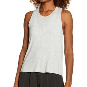 Zella Favorite Rib Tank Light Heather Gray Plus XXL NEW